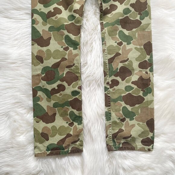 VTG Junya Watanabe Comme des Garçons Army Khaki Green Camo Cotton Slim Pants - Picture 5 of 8